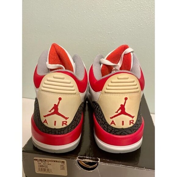 JORDAN 3 RETRO FIRE RED 2007 Mens Sneakers Sz 12 136064-161 White Black NEW main image 8